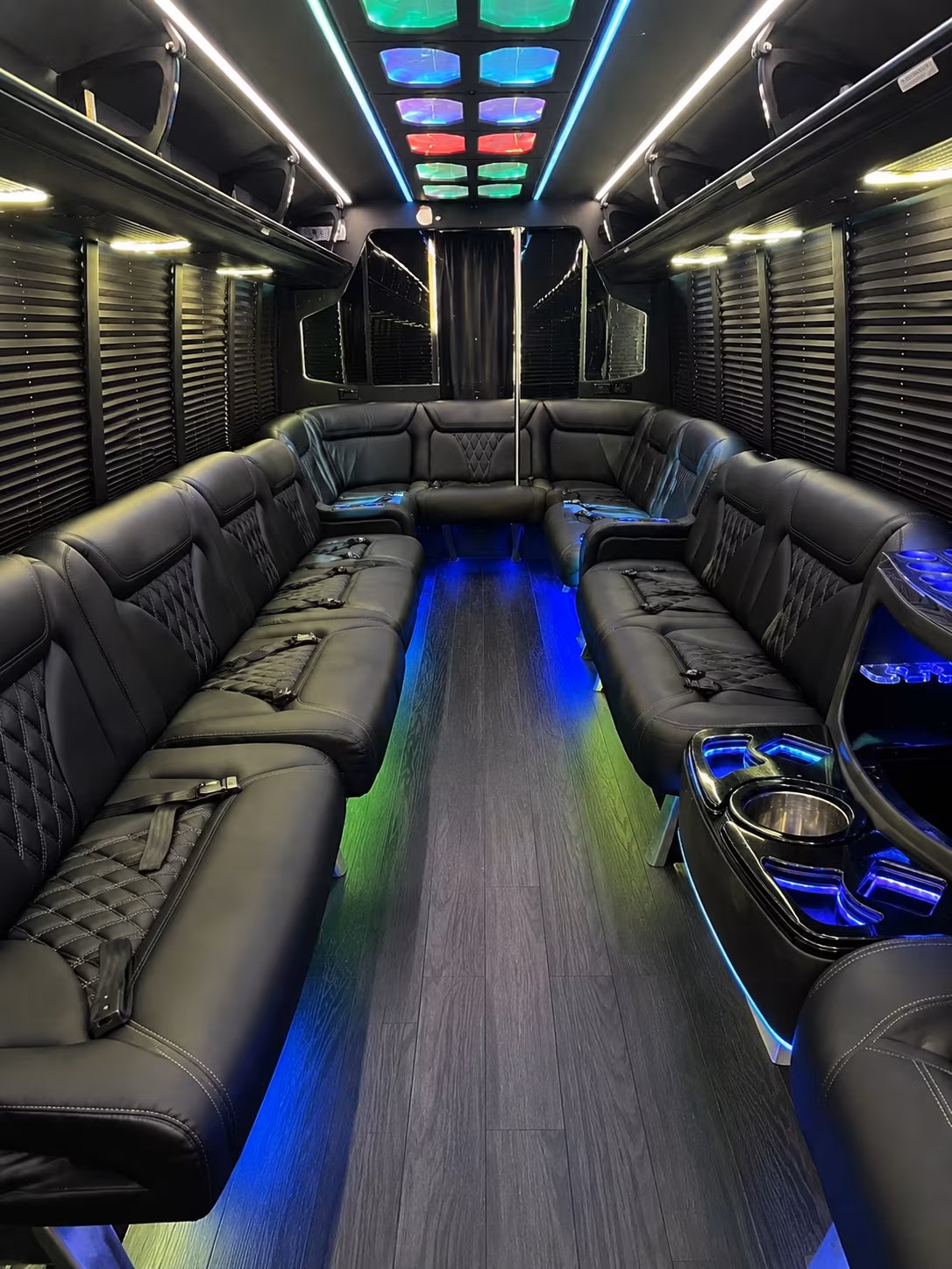 harrisburg 20 passenger party bus interior