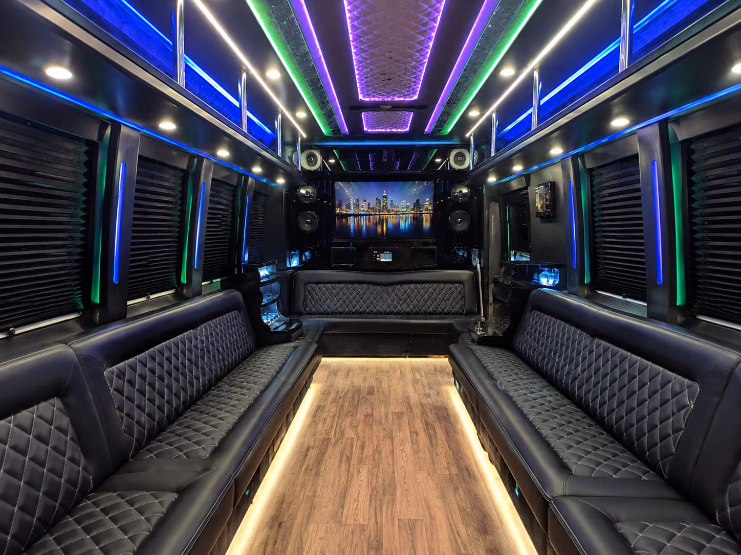 harrisburg 25 passenger party bus interior
