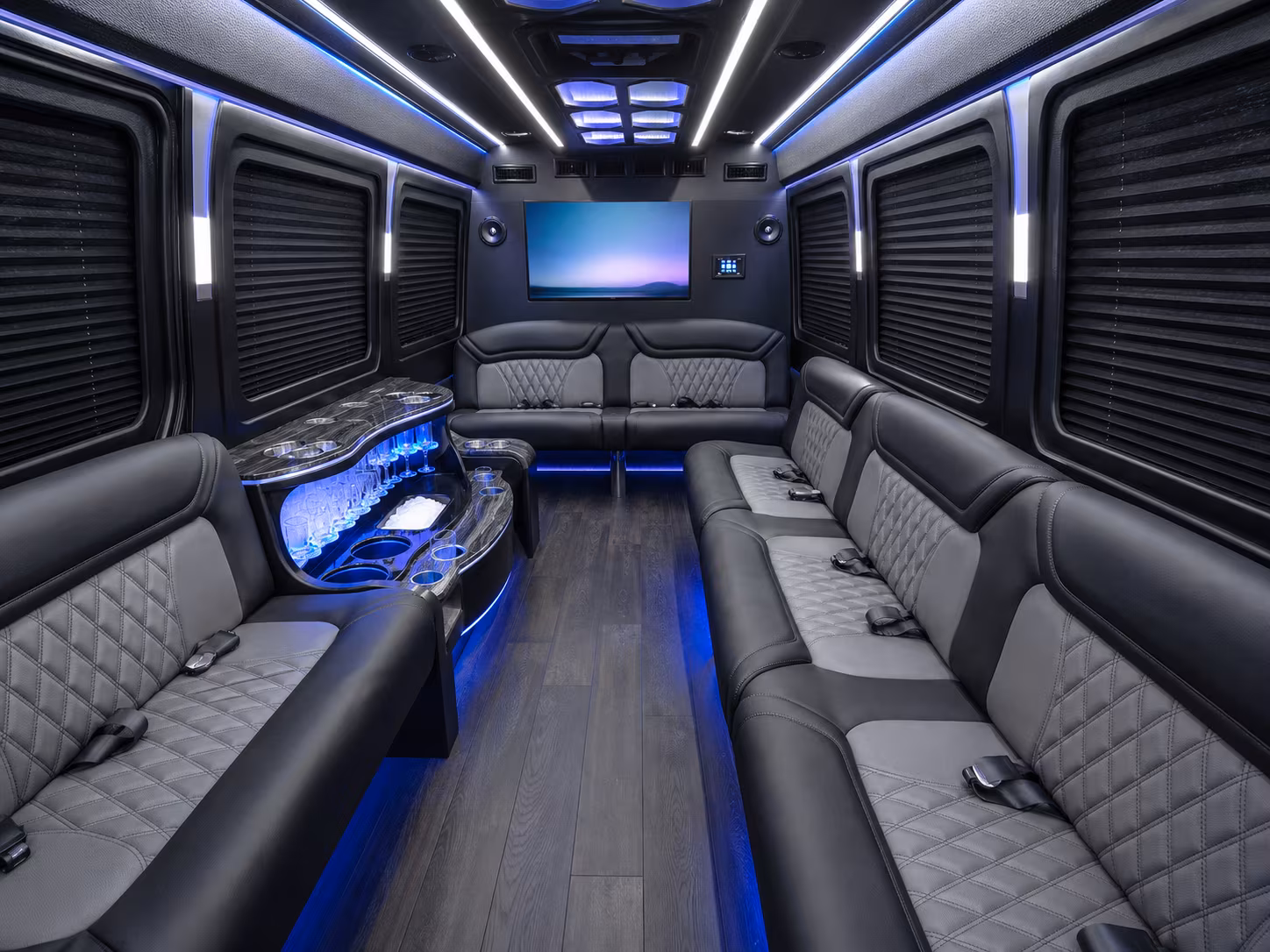 harrisburg 30 passenger party bus inside
