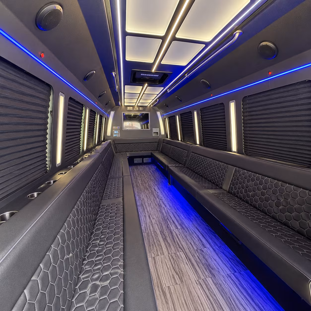 harrisburg 30 passenger party bus interior