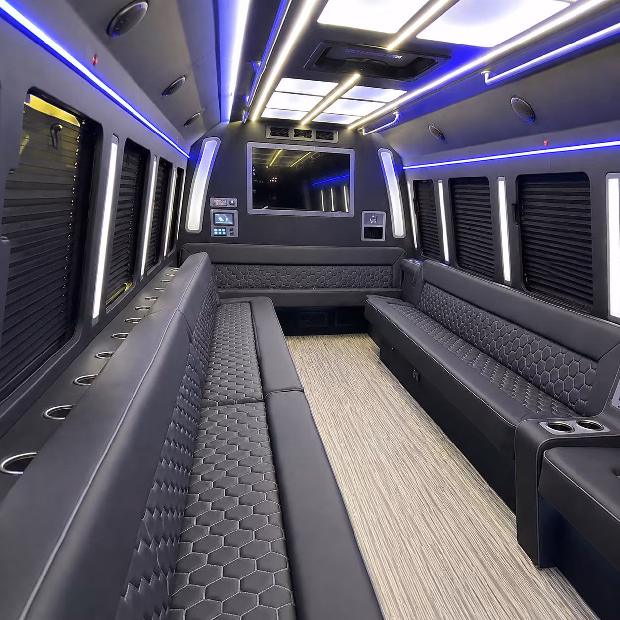 harrisburg 40 passenger party bus inside