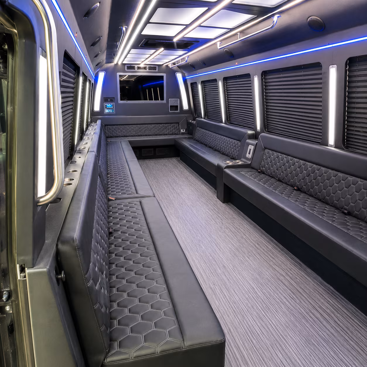 harrisburg 40 passenger party bus interior