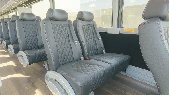 Interior of Charter Bus Company Scranton's 20 Passenger Mini bus in Scranton
