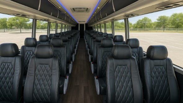 Interior of Charter Bus Company Altoona's 54 Passenger Charter Bus in Altoona