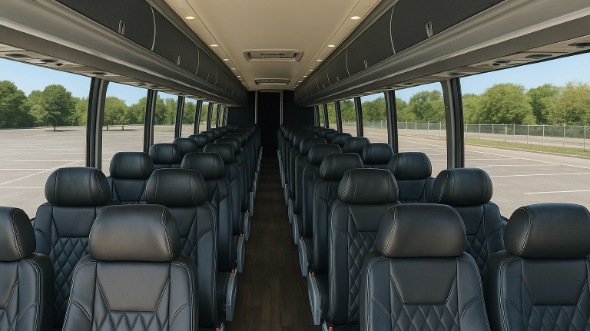 Interior of Charter Bus Company Scranton's 55 Passenger Charter Bus in Scranton