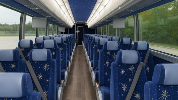 Interior of Charter Bus Company Baltimore's 56 Passenger Charter Bus in Baltimore