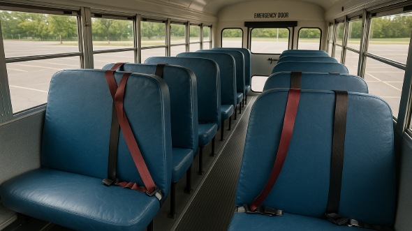 Interior of Charter Bus Company Scranton's School Bus in Scranton