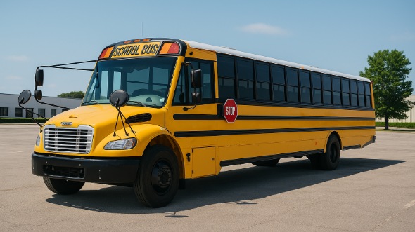 Exterior of Charter Bus Company Reading's School Bus in Reading