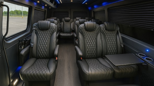 Interior of Charter Bus Company Altoona's Sprinter Van Rental With Driver in Altoona